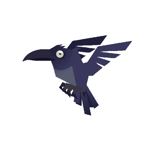 Animated Flying Raven